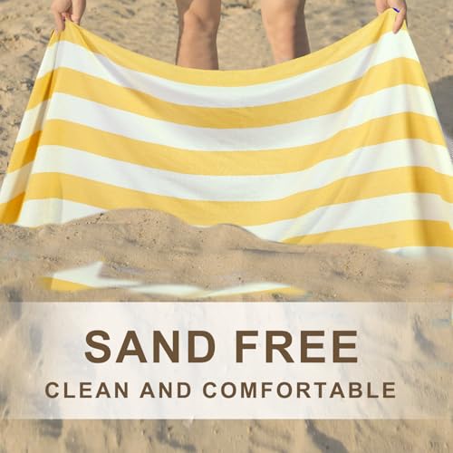 Genovega 6 Packs Oversized Turkish Beach Towels Thin Quick Dry Sand Free Pool Swim Bathing Towel Extra Large Travel Blanket Adult Essentials Accessories Summer Vacation Stripe by Genovega - Image 3