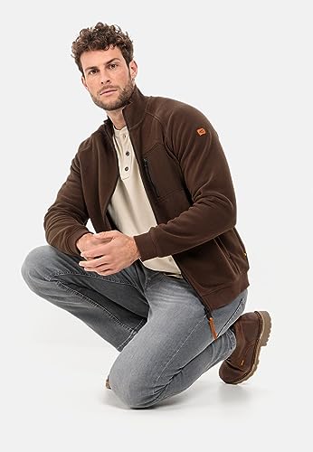 camel active Herren Fleecejacke aus recyceltem Polyester Braun, Menswear-M