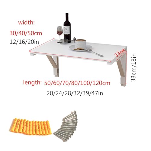 Table d'étude murale pliante rabattable et stable de 60x40cm pour aménagement de petit espace