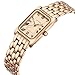 HOLSTOUR Watches for Women Vintage Bracelet White Roman Dial Rectangular Case Rose Gold Watch Waterproof with Tools
