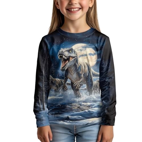 Image of Uourmeti Long Sleeve Tops for Boys Graphic T Shirts Teen Girls Active Pullover Tees