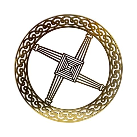 Exclusively Irish St Brigit's Cross Irish Round-Shaped Wall Hang Celtic Housewarming Decoration (Polished Brass) Cover