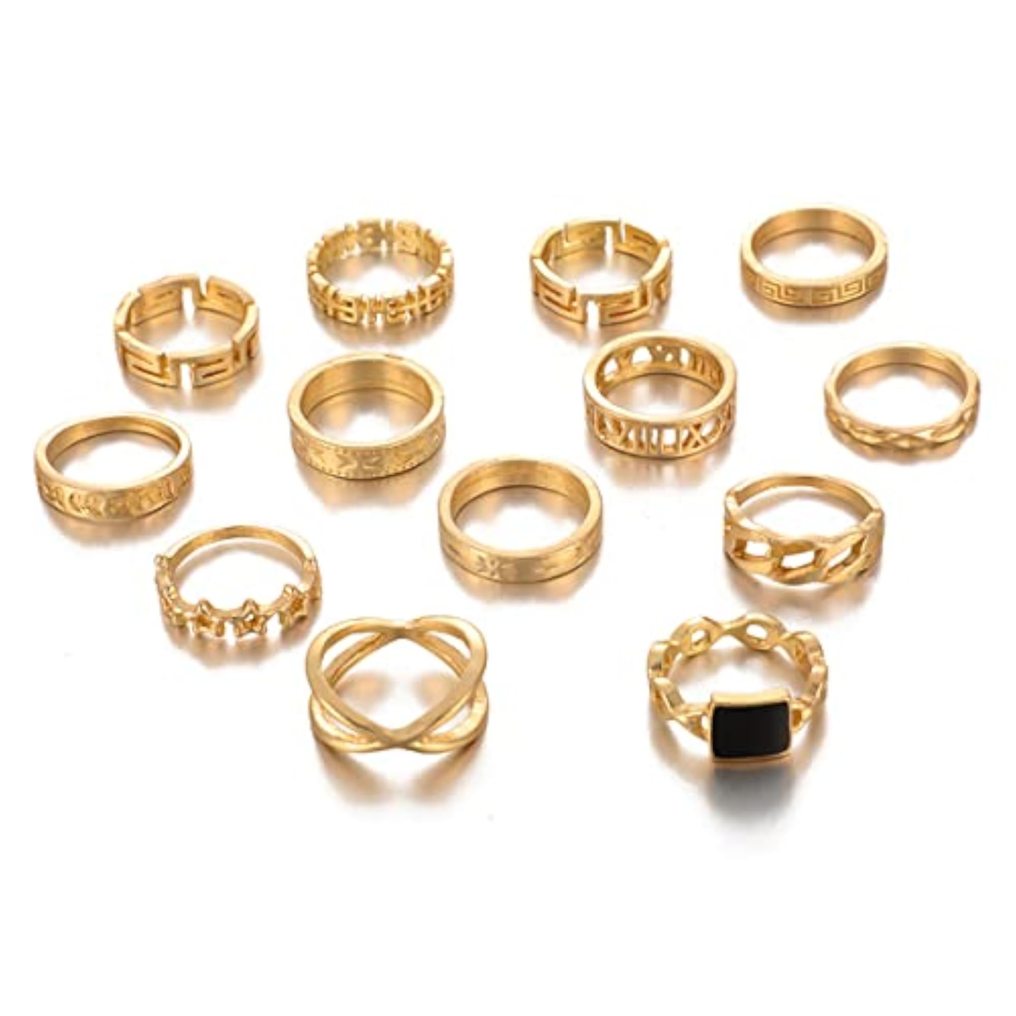 Contemporary Stackable Rings Set of 13