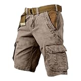 2026 Pantaloncini Cargo per Uomo Pantaloncini Cargo per le Donne Lunghezza Al Ginocchio Estate Casual Pantaloni da Trekking con Tasche Outdoor Crop Pant Estate, Beige, XXL
