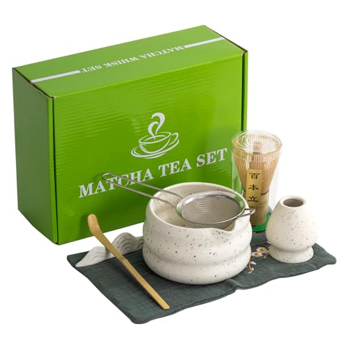 7Pcs Japanese Matcha Tea Set - Matcha Bowl, Whisk, Holder, Strainer - Elegant Gift Set by DWEHIXBUY - Image 2