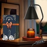 Viyelioc Candle Warmer Lamp with Timer,Black Candle Lamp Warmer with 2 * 50W Dimmable Bulbs,Electric Wax Melt Lamp for Scented Jar Candle