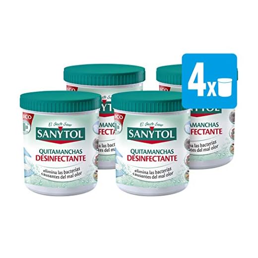 Sanytol - Quitamanchas Desinfectante en Polvo, sin Lejía, Pack [ 4 x 450 gr], Total: 1800 gr