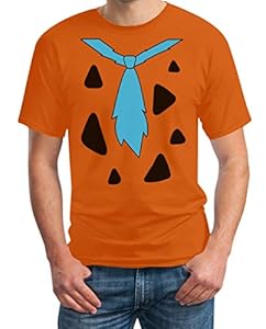 Fred Feuerstein Fan Kostüm für Fasching & Karneval Herren T-Shirt XXL Orange
