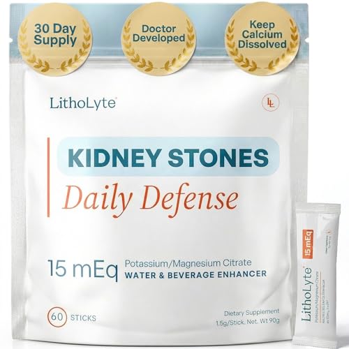 LithoLyte 15 mEq | Water & Beverage Enhancer for Kidney Health | Citrate & Electrolytes for Kidney Protection | Science-Based Support Beyond Cleanse Detox or Stone Dissolver Supplements | 60 Sticks