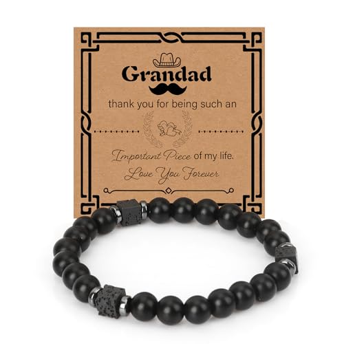 Nurplexl Gifts For Him Grandad,Gifts Grandad Fathers Day,Birthday Gifts For Grandad,Crystal Bracelet,Valentines Day Birthday Christmas Graduation,Anxiety Grandad Bracelet Ideas Personalised