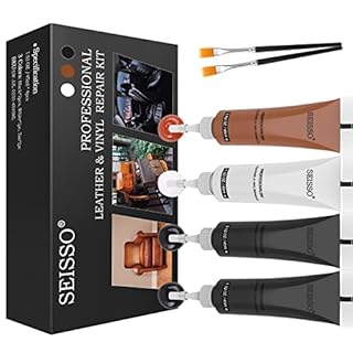SEISSO Vinyl and Leather Repair Kit for Furniture, Sofa, Jacket, Couches, Car Seats and Purse. Easy Instructions to Match Any Color, Restore Any Material, Bonded, Italian, Pleather, Genuine