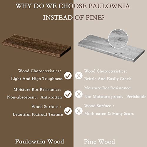 Floating Shelves With Storage Basket, Bathroom Shelves Over Toilet Paper Holder Storage Shelves, Wall Mounted Rustic Wood Shelves For Bathroom, Bedroom, Living Room, Kitchen(Black, Set Of 3) #TOP3