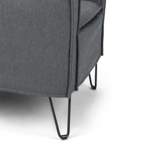 Sillón Estilo Moderno Gris con Estructura Metálica miniatura 4