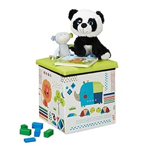 Relaxdays Kinder Sitzhocker Tier-Design Grün-Weiß
