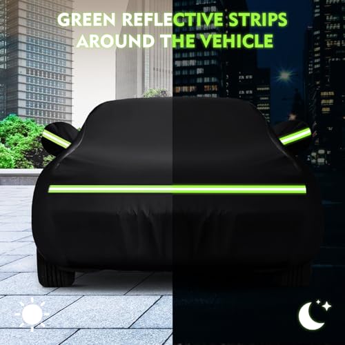 Image of QUNSUNUS Car Cover for Ford Thunderbird 1958-1971 and 1977-1979, 420D Waterproof Thunderbird Car Cover, All Weather Cover with Straps and Zipper for Wind, Sun and Dust Protection