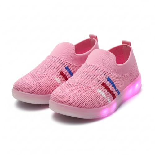 Image of Jugnu Toddler Boy's & Girl's LED Light-Up Shoes | Breathable Mesh First Walking Shoes with Soft Cushioned Insole & Stretchable Slipon Shoe for Infants & Kids (Age 18 Months to 5 Years)