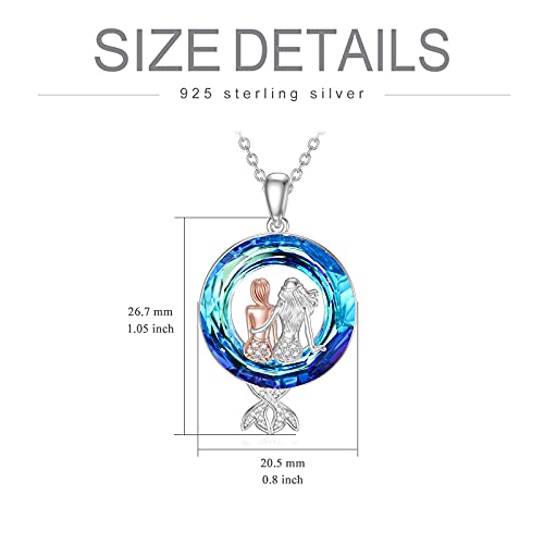 MONGAS Mermaid Necklace 925 Sterling Silver with Crystal Mermaid Sister Christmas Jewelry Gifts for Women - Image 4