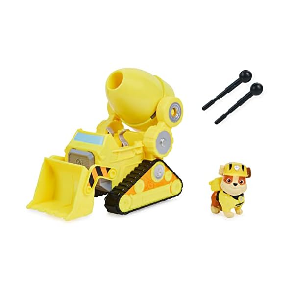 Paw Patrol, Rubble’s Deluxe Movie Transforming Toy Car with Collectible Action Figure, Kids Toys for Ages 3 and up