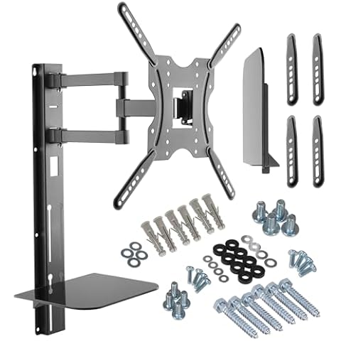 Maclean MC-772 TV Wall Bracket with Shelf Cover