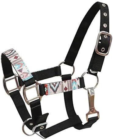 Showman Pony Halter with Navajo Print Overlay