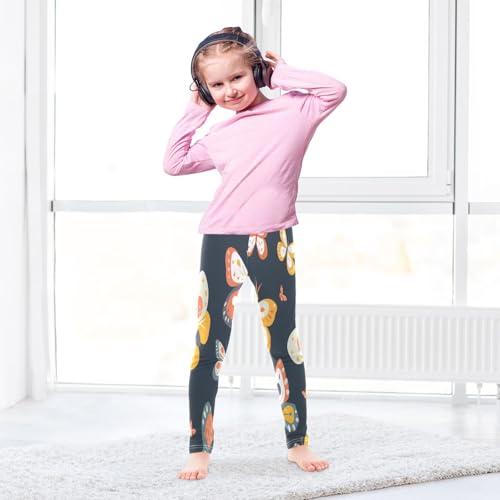 Toddler Girls Leggings Printed Yoga Pants Leggings Grey Yellow Butterfly for Kids4