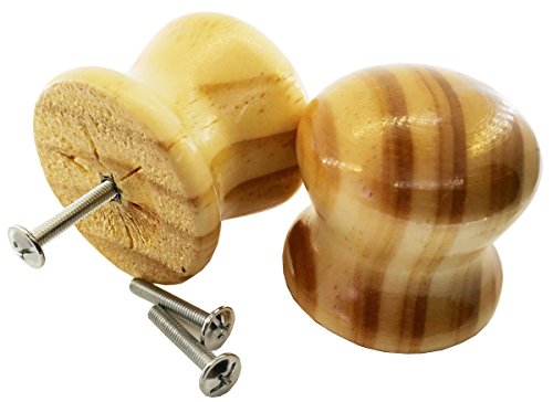 TEZ: 10 x 50 mm pomos de madera de pino  50 mm de diámetro  listo para usar  lacado  se vende como un paquete de 10 pomos