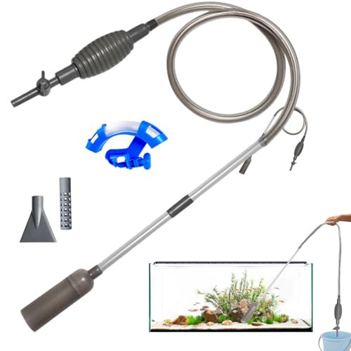 TENGWA Siphon Aquarium Longueur Totale 210 CM Aspirateur Aquarium Nettoyeur Aquarium Quatre Accessoires avec Valve Convient aux Petits et Grands Aquariums