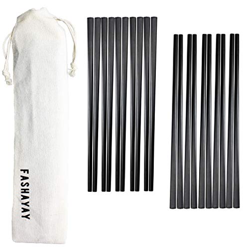 5 Pairs/10 pairs Fiberglass Alloy Chopsticks, 9.5, 10.6 Inches Reusable Chopsticks, Dishwasher Safe, Non-slip Chopsticks Gift Set for Sushi, Noodles and Asian Food with a Carry Bag (10, 10.6)