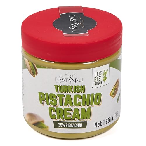 Eastanbul Pistachio Cream, 1.25lb, Pistachio Butter, Turkish Cream Spread for Dubai Chocolate Bar Kit, Paste for Dubai Chocolate Bar, Luxurious Spread in Breakfasts, Desserts & Treats, No Palm Oil