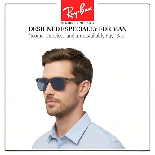 Image of Ray-Ban RB4165F JUSTIN CLASSIC LOW BRIDGE FIT Square Shape Sunglasses for Men with Official RayBan Eyewear Kit