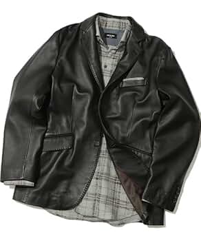 GS好きな釣り人様70s BIGIメンズビギ レザーテーラードジャケットブラック ACTIVE TAILOR】ミックスヤーンテーラードジャケット｜メンズ