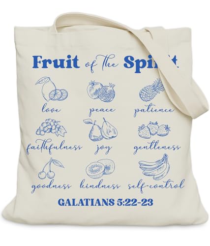 Image of Aesthetic Christian Gifts Tote Bag for Church, Religious Tote Bag for Bible Study, Medium Size with Inner Pocket