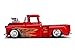 1955 Chevrolet Stepside Pickup Truck with Blower Candy Red with Flames Just Trucks Series 1/24 Diecast Model Car by Jada 30713