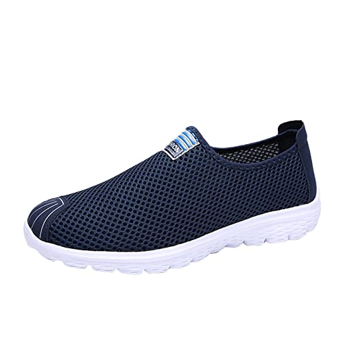 Allbestop Chaussures De À Enfiler À Coussin d'air,Sneakers Hautes Femmes Chaussures Garçon Sabots Jardin Trail Homme Madrid Femme sur Chaussure Jetable(Bleu foncé,41)