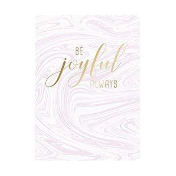 Graphique Large Vegan Leather Journal, Joyful – 7” x 9.5", 192 Lined Pages, The Quote “Be Joyful Always” Embellished in Gold Foil on the Cover – Perfect for Taking Notes, Lists and More