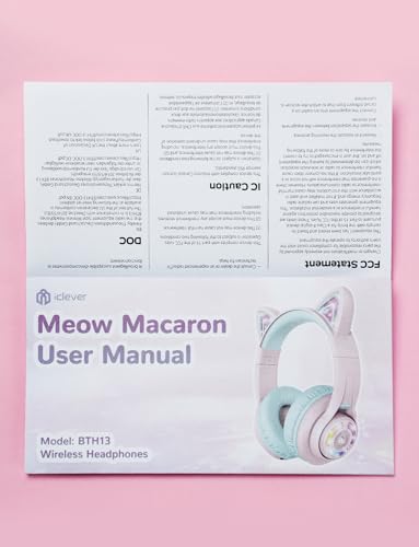 Iclever BTH13-PINK Cat Ear Kids Bluetooth Headphones, Led Lights Up, 74/85/94Db Volume Limited, 50H Playtime,Bluetooth 5.2, Usb C, Kids Headphones Wireless thumb #13