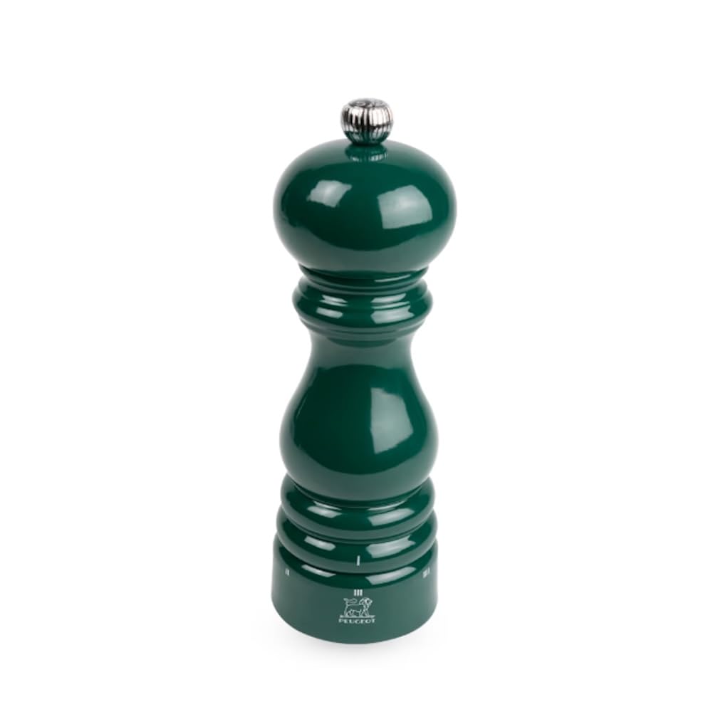 PEUGEOT - Salzmühle Paris u‘Select 18 cm - ParisRama - 6 Mahlgrade - Innovatives Zirlion-Mahlwerk für pulverfeines Salz - Aus PEFC-zertifiziertem Holz - Französisches Know-how - Waldgrün lackiert