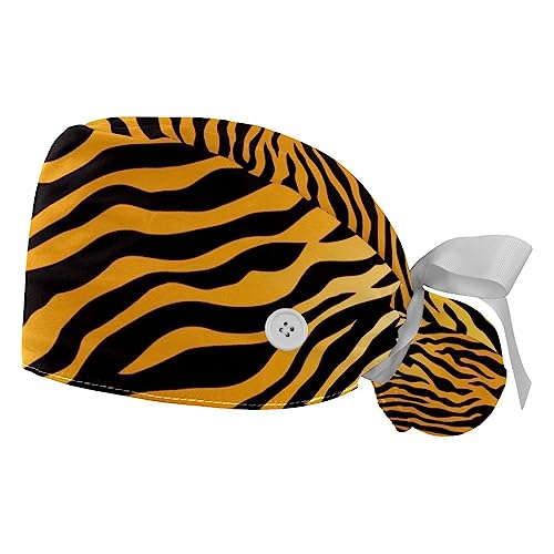 Berret Bouffant Peau de Tigre Contre la Sueur et les Cheveux dans les Yeux