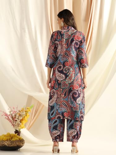 Greciilooks Ethnic Co Ord Set For Women (In, Alpha, M, Regular, Blue)