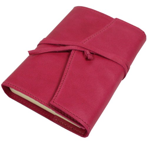 Journal vierge rechargeable Milano rose framboise en cuir italien