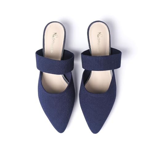 Semwiss Pointed Toe Mules for Women Chunky Low...