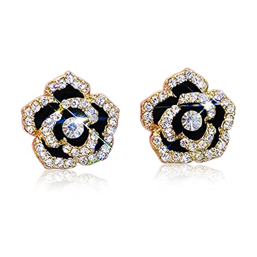 Rhinestone Crystal Flower Stud Earrings for Women