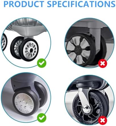 8pcs Luggage Wheel Protector Silicone Luggage Wheel Covers Protectors Suitcase Cover for Wheels to Prevent Wear and Reduce Noise for Suitcases, Office and Home Furniture - 3