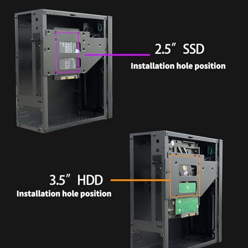 Gabinete de escritorio portátil en torre miniatura, construcción en acero reforzado, optimiza la eficiencia del espacio de trabajo, compatible con placa madre Mini-ITX miniatura 5
