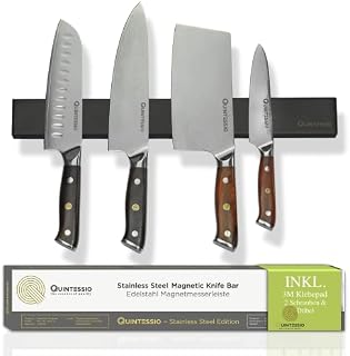 QUINTESSIO - samoprzylepny nóż magnetyczny - nóż magnetyczny ze stali nierdzewnej 40 cm - nóż magnetyczny - nóż magnetyczny - czarny