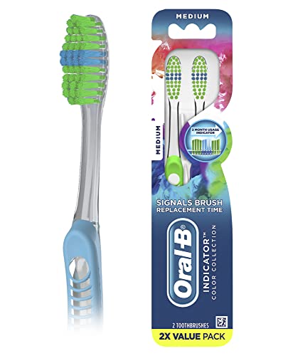 Oral-B Indicator Color Collection Toothbrushes, Medium, 2 Count #TOP29