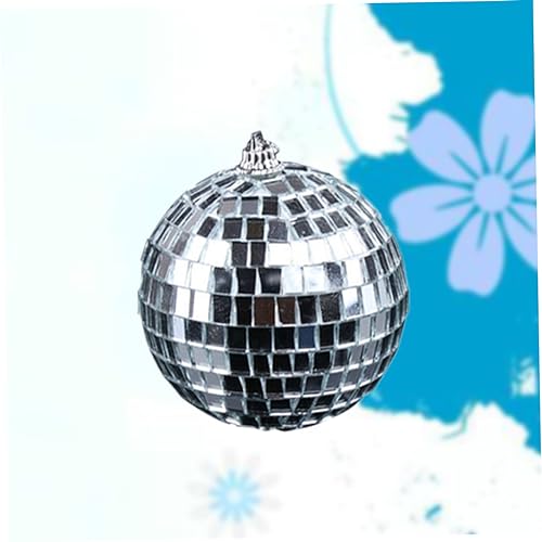 IMIKEYA - Bola espejada plateada para discoteca, 2 unidades, decoración para fiestas, bodas, festivales, eventos de música bailable y adornos para árbol de Navidad miniatura 6