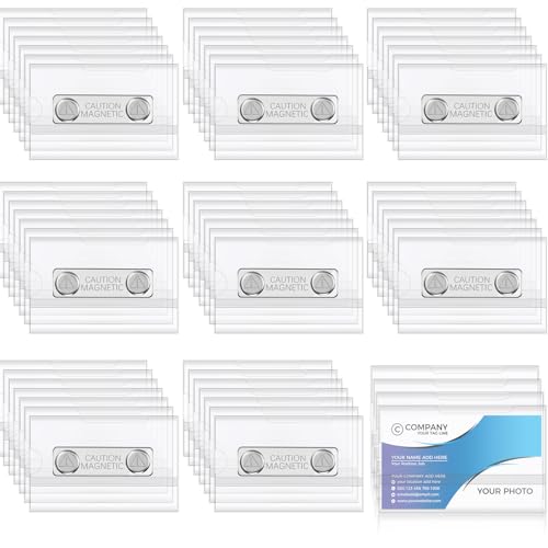 Faccito Magnetische Namensschilder 90 x 55 mm ID PVC Magnet Namensschild Name Plate für Kleidung Ausweishalter Arbeit Büro Konferenz Abzeichen Schule Unternehmen (60 Stück)