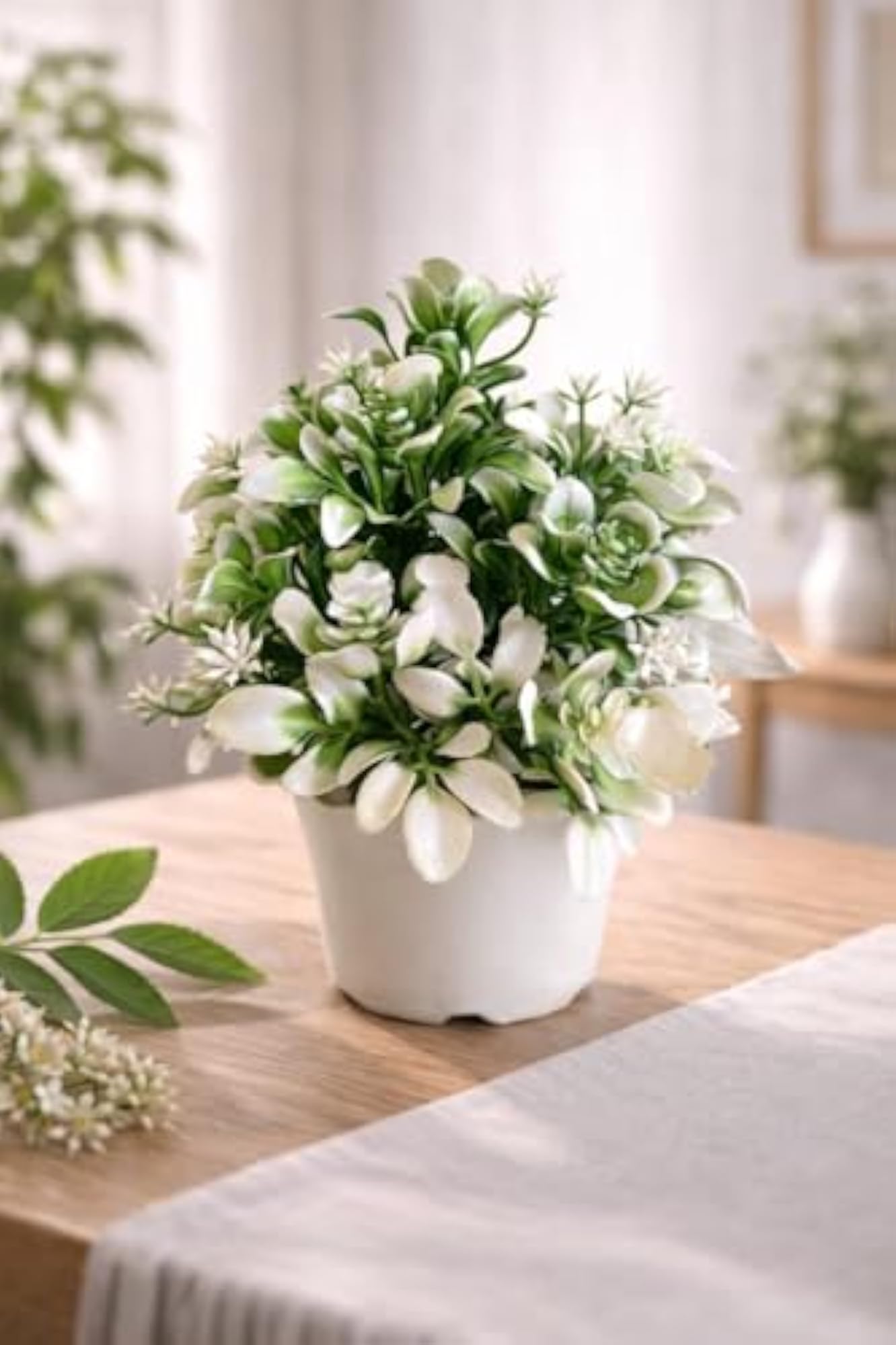 Hindustan's Farm Artificial Succulent Plant with White Pot