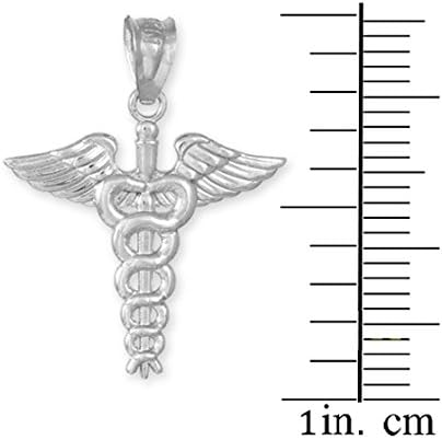 Miniatura 3 de Collar con colgante de plata de ley 925, diseño de caduceo